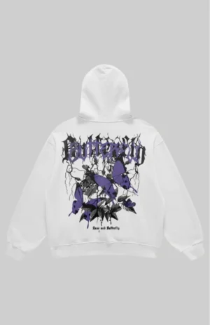 butterfly white hoodie