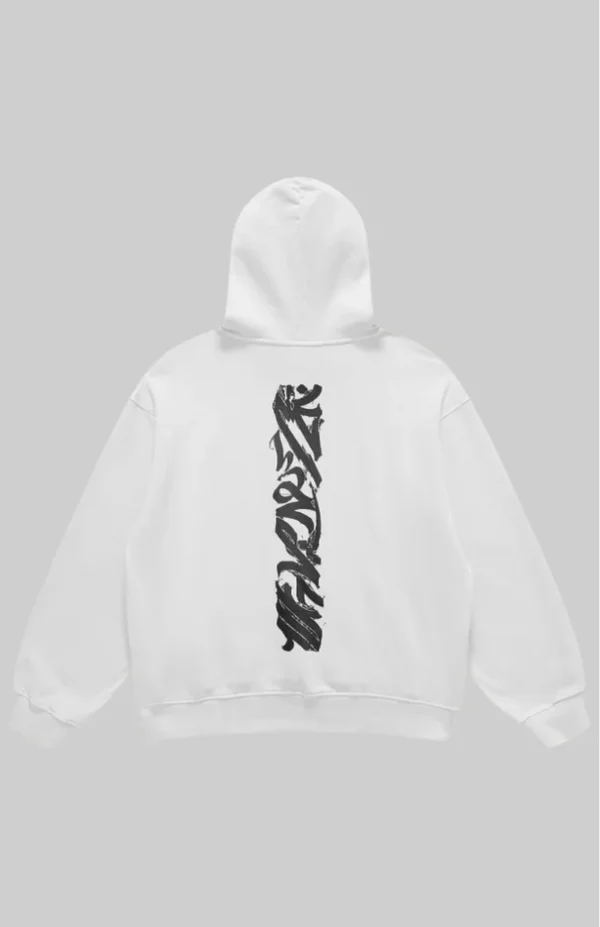 scribble white hoodie