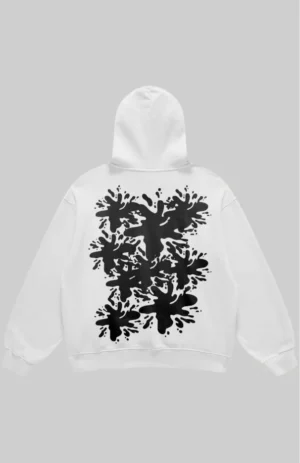 Black splash White Hoodie