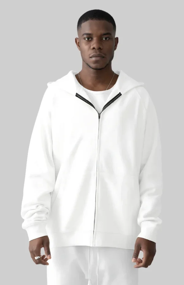 White zipper hoodie
