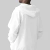White solid zipper hoodie